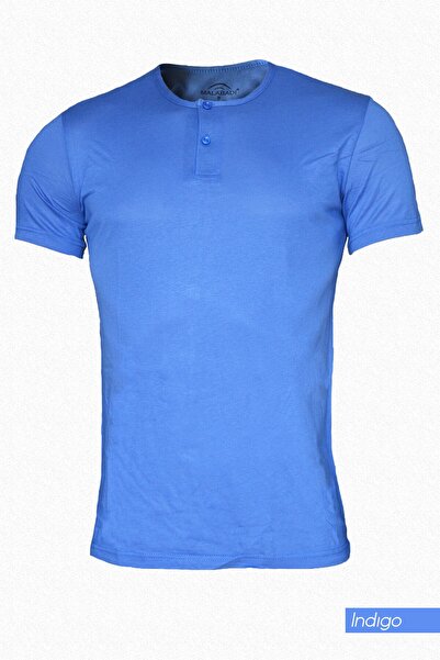 Malabadi Indigo Men's Button down Summer Coolness Tshirt 083