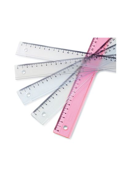 Mas Plastic Ruler 30 Cm (Figures Are Press Print) Colorful (Pack of 24)