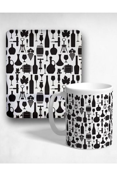 Onartem Drink Oval Wrist Support Mouse Pad and Mug Set