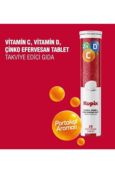 ESHEALTPHARMA Kupix Portakal Aromalı Efervesan Tablet
