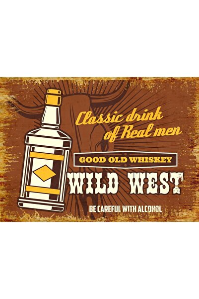 Heybe Tasarım Ahşap Tablo Western Içecek
