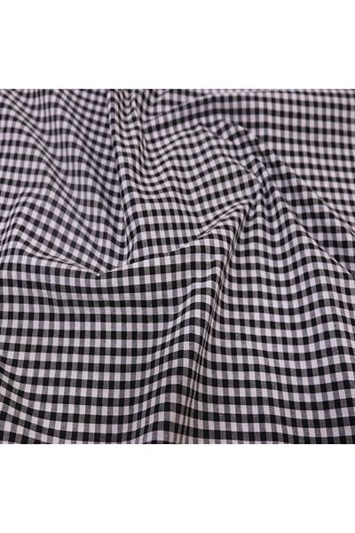 Adalilar Μαύρο ύφασμα Gingham Zefir (Μέτρα)