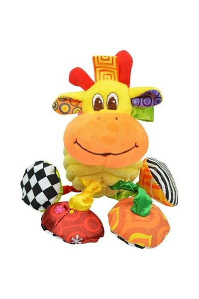 Sozzy Toys زرافة حيوانات تهتز مع خشخيشة برتقالية