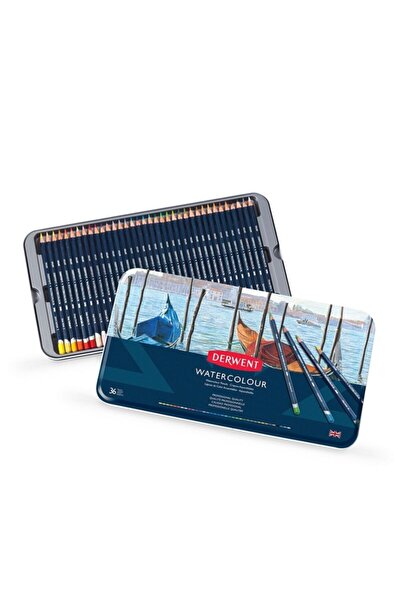 Derwent Watercolour Pencils Sulandırılabilir Kuru Boya Kalem Seti 36 Renk Met...