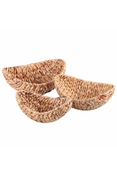 STOREMAX Handmade Water Hyacinth Wicker 3 Piece Kayak Bread Basket - Multi-Purpose Wicker K