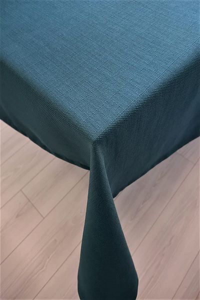eno concept Linen Look Stain Resistant Cyan Green Table Cloth