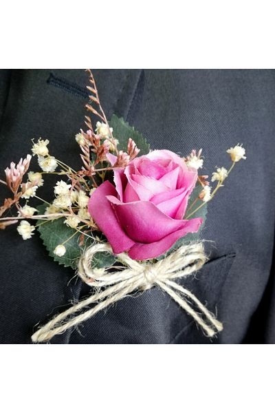 Lora Davet Boutonniere για τον γαμπρό και τους φίλους - Fushia 64633