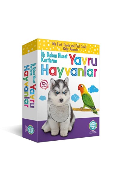 Circle Toys 0-3 Yaş Zeka Kartları Dokun Hisset Tanı Eğitim Kartları, Yavru Hayvanlar