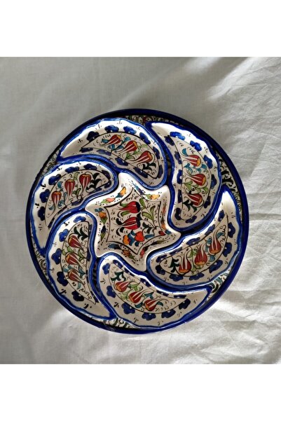 Sultan Çini -çini Tabaklı Tabaklı Kahvaltılık Çerezlik Seti