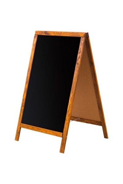 AS DESİGN Çift Taraflı Yazı Tahtası, Ayaklı Menü Tahtası, Kara Tahta (50x100) Cm