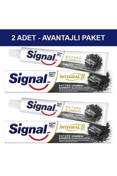 Signal Nature Elements Charcoal Toothpaste 75ml with Charcoal Essence - Advantageous Package 2 Pieces
