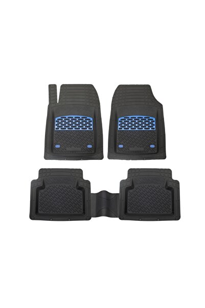 TEAMCAR Fiat Grande Punto 2013 Sonrası Paspas Derin Havuzlu Krom Mavi