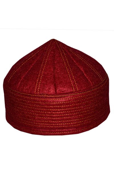 şahinbak Domed Claret Red Felt Skullcap, Skullcap, Burgundy Skullcap, Felt Skullcap T055