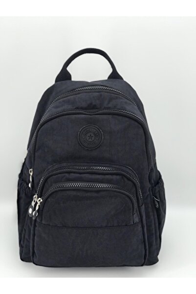 MEGA ÇANTA حقيبة ظهر نسائية من القماش باللون الأسود M-251