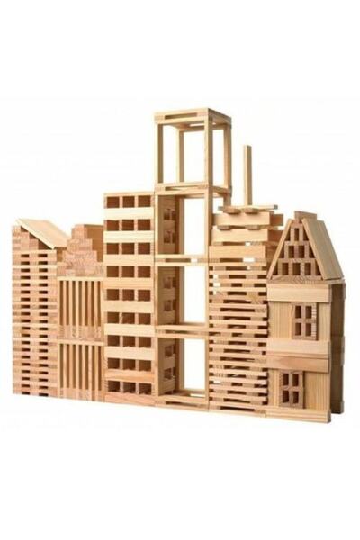 Hobi Eğitim Wooden Building Blocks - Wood City Blocks 200 Pieces