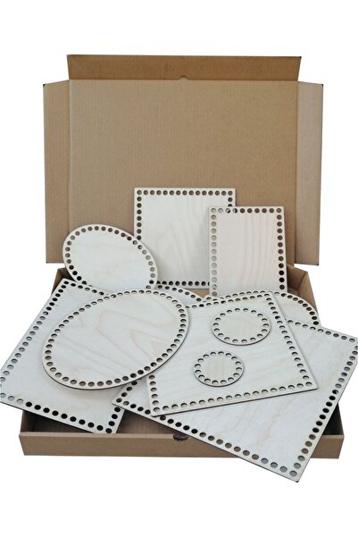 MicroWood Ahşap Örme Sepet Tabanı Tahtası Altı Sepet Yapma Seti