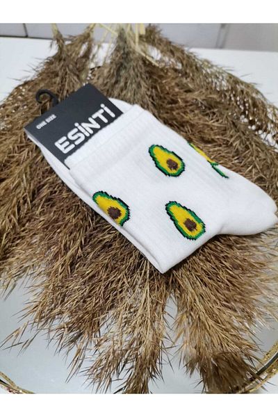 Esinti Unisex Λευκές κάλτσες Emoji College