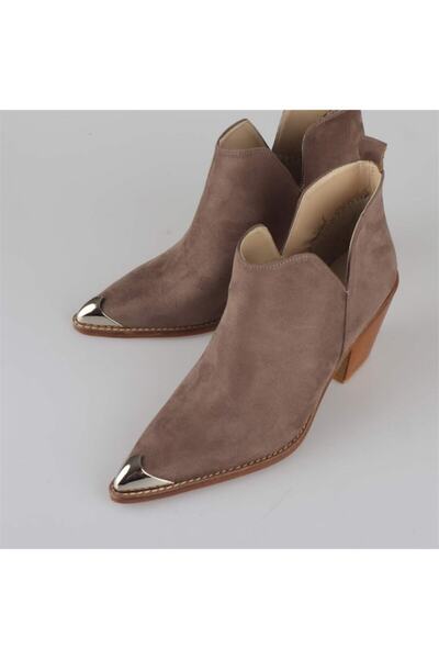Elegant Ayakkabı Kadın Bot Lotus Süet Vizon
