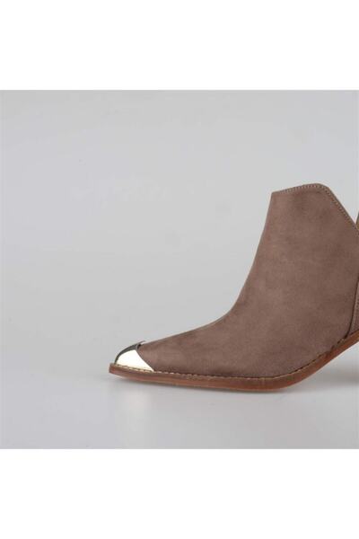 Elegant Ayakkabı Kadın Bot Lotus Süet Vizon