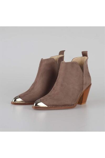 Elegant Ayakkabı Kadın Bot Lotus Süet Vizon