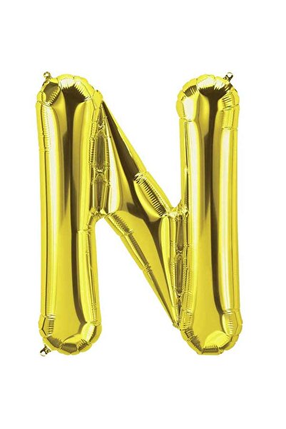 Huzur Party Store 40" بالون فويل أصفر ذهبي بحرف N ذهبي كبير الحجم 100 سم