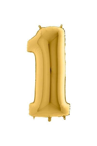 Huzur Party Store Gold Number 1 Foil Balloon 16" Inch 40 cm