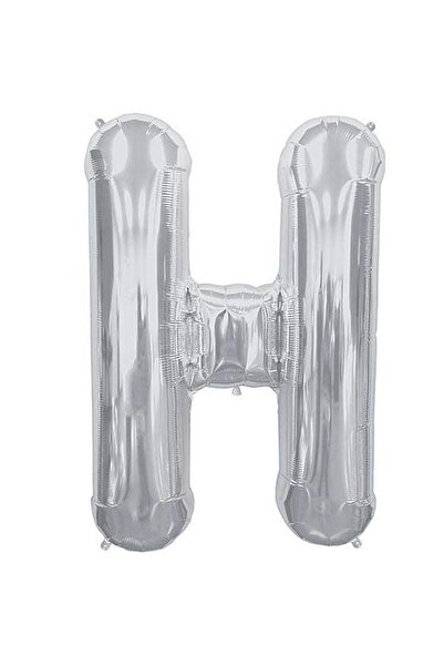 Huzur Party Store بالون فضي كبير الحجم رمادي فويل 40 بوصة حرف H فضي 100 سم