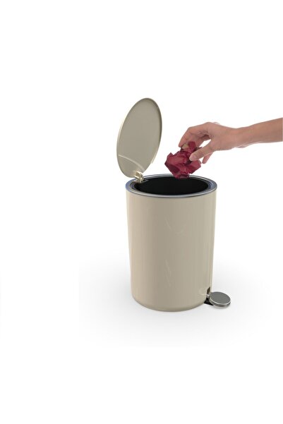 Nova Beige Prima Lenox Pedal Trash Can Beige 5 Lt