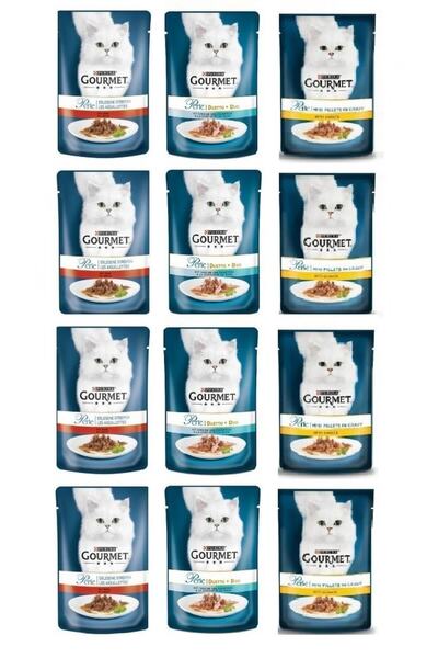Gourmet Proplan Izgara 3 Çeşit Karma Kedi Konserve 85 gr. X 12 Adet