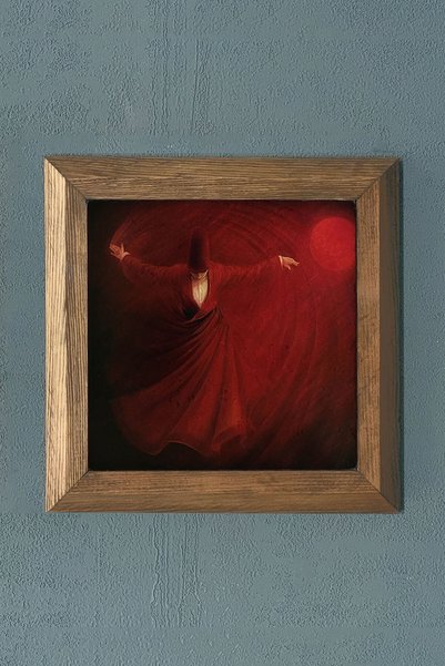 Oscar Stone Decor Masif Çerçeveli Taş Tablo-duvar Dekoru- 28x28 Cm