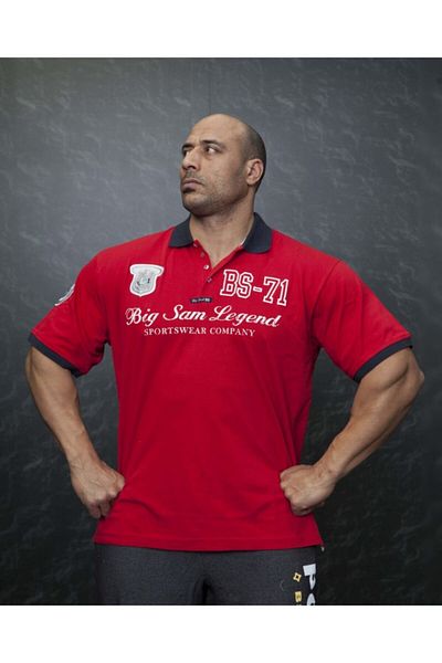 Big Sam Polo Neck Red Large Size T-Shirt 2834