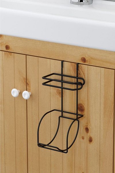 Teknotel REFILL TOILET PAPER HOLDER WITH HANGING TOILET COVER MATTE BLACK SF282