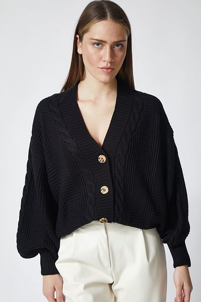 Happiness İstanbul Cardigan - Black - Oversize