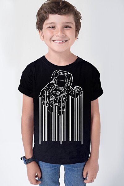 ROCKANDROLL Dečačka crna majica sa barkodom Astro kratkih rukava T-shirt