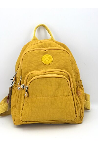 MEGA ÇANTA حقيبة ظهر نسائية من القماش باللون الأصفر