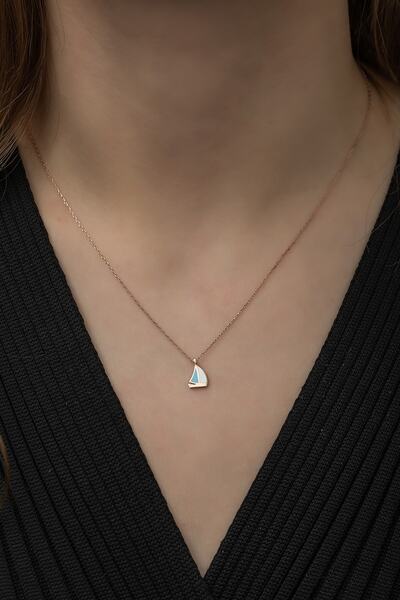 Nereze Kadın 925 Ayar Minimal Yelken Kolye  Gümüş Kolye