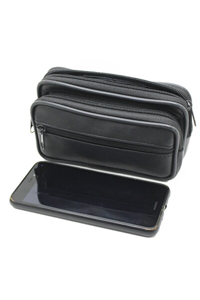 PENTA POL - O Hakiki Deri Çift Gözlü Bel Kemer Çantası