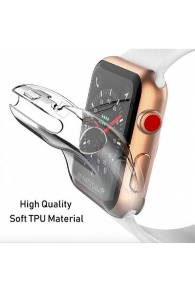 Gate Apple Watch Uyumlu Şeffaf Silikon Kılıf 44 Mm Tam Koruma Iwatch 1 2 3 4 5