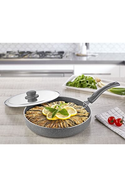 Leydi مقلاة رخام جرانيت للأسماك والمعجنات 28 سم