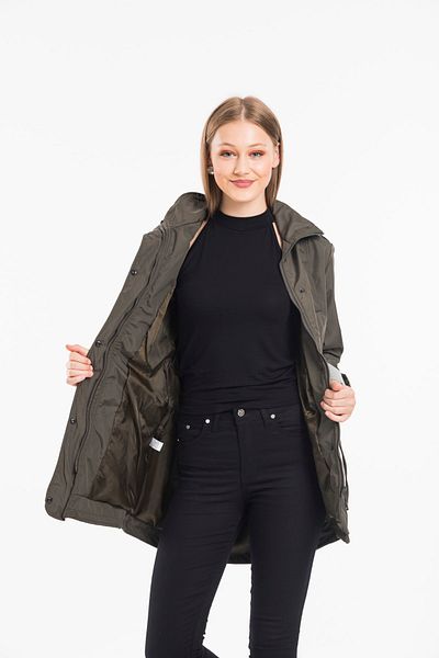 ladyzey Women's Gathered Waist, Side Pocket, Foldable Sleeve Lined Trench Coat
