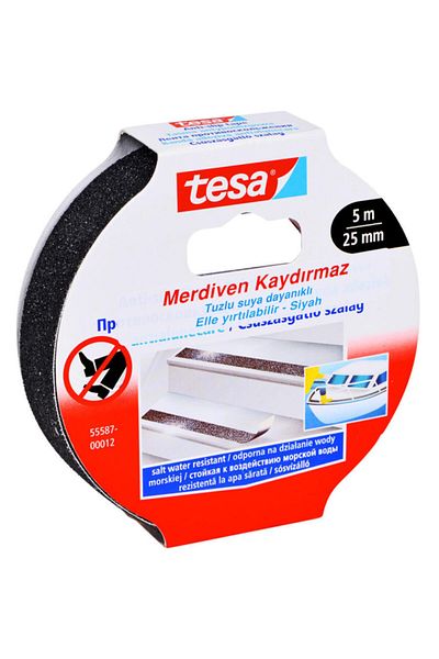 Tesa Ladder Anti-Slip Tape Saltwater Resistant 25mm X 5m Black 55587-00012-11