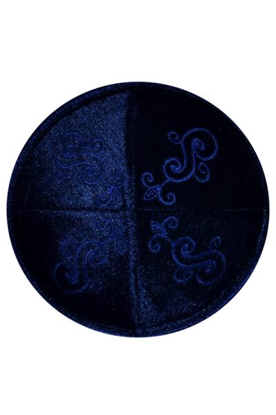 şahinbak Navy Blue Patterned Skullcap - Molded T015 Model