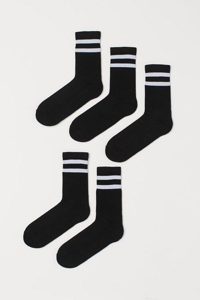 MEM SOCKS Κάλτσες τένις 5 τεμαχίων μακριές ριγέ κάλτσες