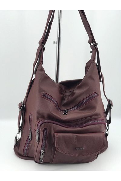 MEGA ÇANTA Rucsac și geantă de umăr de damă Bordeaux