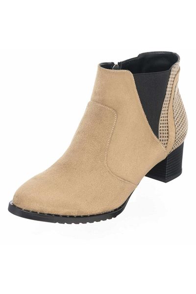 İriadam K901 Mink Suede Drop Printed Elastic Comfortable Wide Fit Large Size Women's Boots
