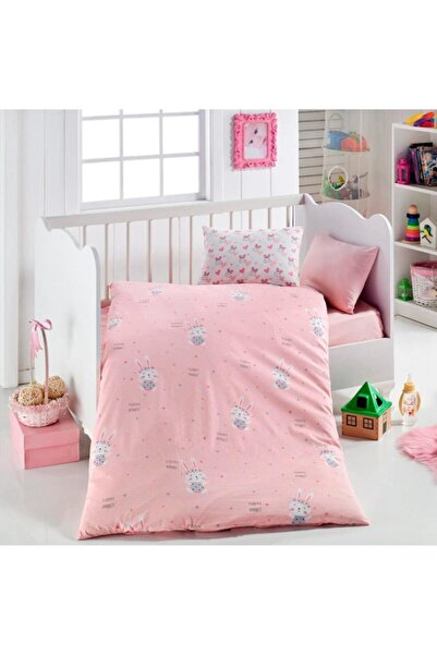 Laura Bella Pamuk Ören Bebek Nevresim Takımı Happy Rabbit