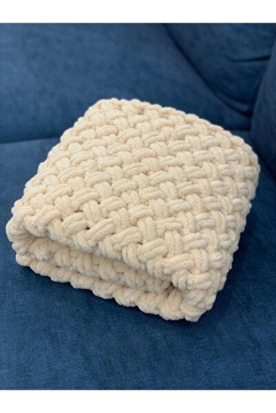 Whitemoon Home Alize Puffy El Örgüsü Battanye Bej