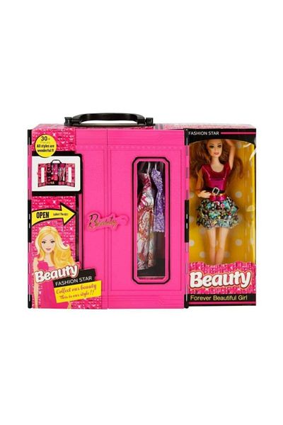 Kayyum Oyuncak Beauty Fashion Star Baby and Bag Clothes Wardrobe - Light Auburn-floral Skirt