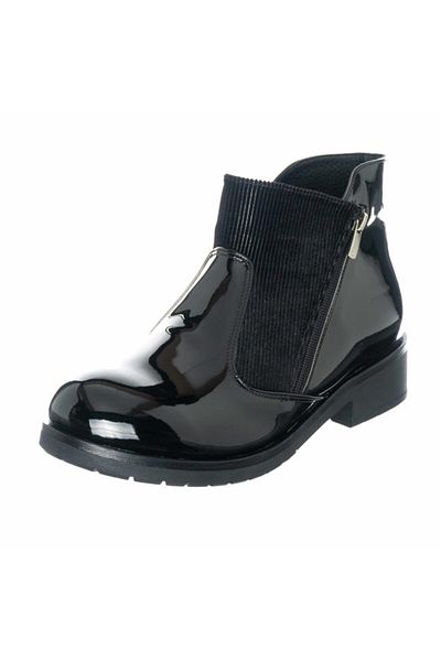 İriadam Women's Black Patent Leather Large Size Boots