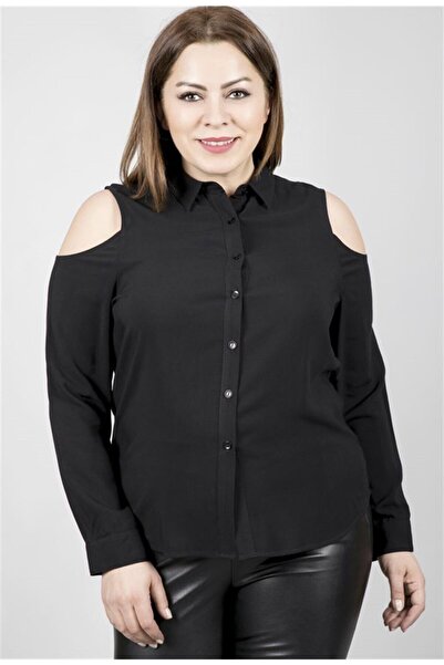 MYLİNE Omuzları Açık Uzun Kollu Gömlek